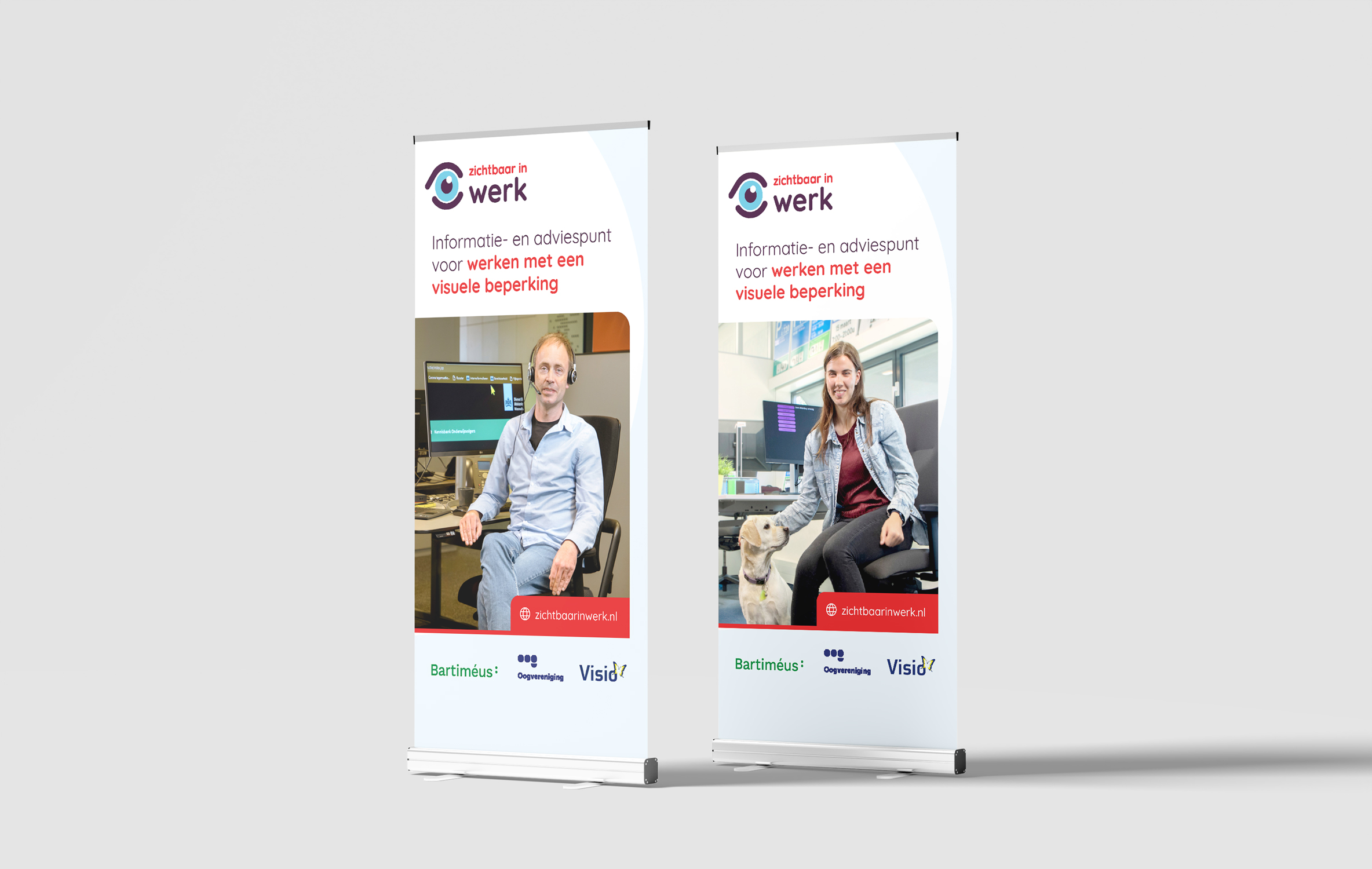 Zichtbaar in werk Rollupbanners